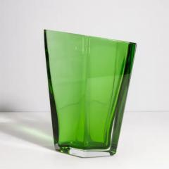 Hand Blown Murano Penta Vase in Green Medium - 3854183