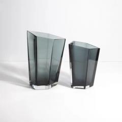 Hand Blown Murano Penta Vase in Grey Large - 3853686