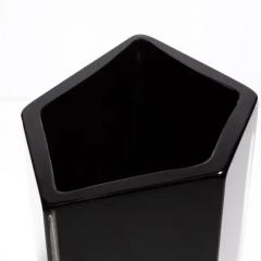 Hand Blown Murano Penta Vase in Onyx Black - 3854022