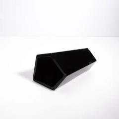 Hand Blown Murano Penta Vase in Onyx Black - 3854057