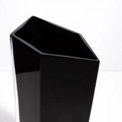 Hand Blown Murano Penta Vase in Onyx Black - 3854145