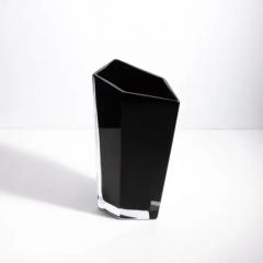 Hand Blown Murano Penta Vase in Onyx Black - 3854146