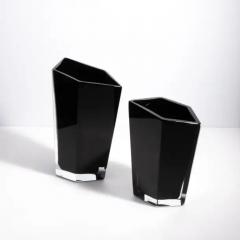 Hand Blown Murano Penta Vase in Onyx Black - 3854188