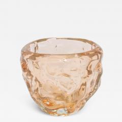 Hand Blown Murano Sculptural Bowl in Rose Gold - 3901192
