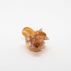 Hand Blown Murano Shell in Amber with 24 karat Gold Flecks - 4207628