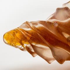 Hand Blown Murano Shell in Amber with 24 karat Gold Flecks - 4207660