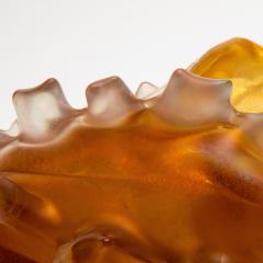 Hand Blown Murano Shell in Amber with 24 karat Gold Flecks - 4207661