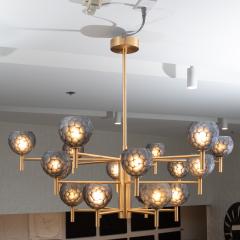 Hand Blown Murano Spider Chandelier with Brushed Brass Fittings - 3884308