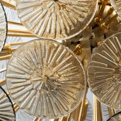 Hand Blown Murano Sputnik Chandelier in Grey with Polished Brass Fittings - 3884430