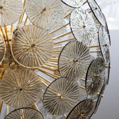Hand Blown Murano Sputnik Chandelier in Grey with Polished Brass Fittings - 3884432