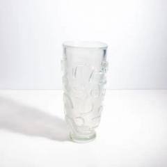 Hand Blown Murano Studded Vase Frosted - 3852215