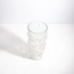 Hand Blown Murano Studded Vase Frosted - 3852216
