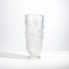 Hand Blown Murano Studded Vase Frosted - 3852219