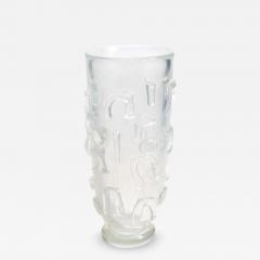 Hand Blown Murano Studded Vase Frosted - 3875102