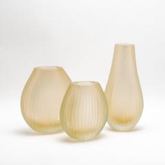 Hand Blown Murano Supreme Vase in Clear with 24 karat Gold Flecks Large - 4210852
