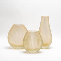 Hand Blown Murano Supreme Vase in Clear with 24 karat Gold Flecks Large - 4210854