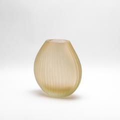 Hand Blown Murano Supreme Vase in Clear with 24 karat Gold Flecks Large - 4210861