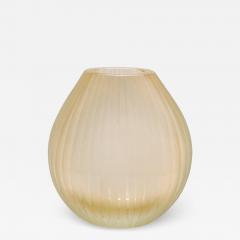 Hand Blown Murano Supreme Vase in Clear with 24 karat Gold Flecks Large - 4211663