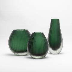 Hand Blown Murano Supreme Vase in Emerald Green Large - 4214592