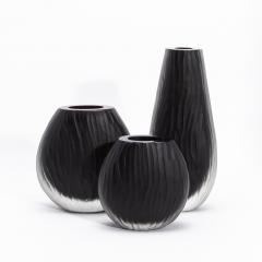 Hand Blown Murano Supreme Vase in Onyx Black Medium - 4235099