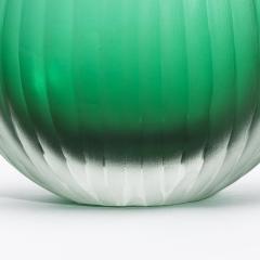 Hand Blown Murano Surpime Vase in Emerald Green Large - 4235065