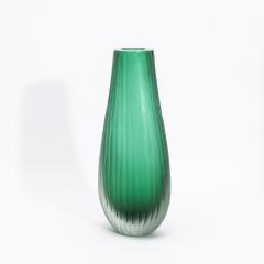 Hand Blown Murano Surpime Vase in Emerald Green Tall - 4235072