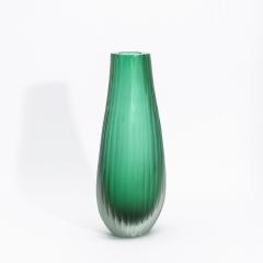 Hand Blown Murano Surpime Vase in Emerald Green Tall - 4235089