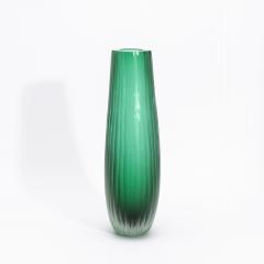Hand Blown Murano Surpime Vase in Emerald Green Tall - 4235091