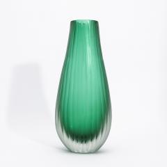 Hand Blown Murano Surpime Vase in Emerald Green Tall - 4235094