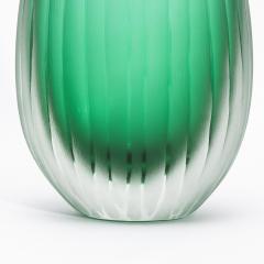 Hand Blown Murano Surpime Vase in Emerald Green Tall - 4235107