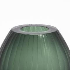 Hand Blown Murano Surpime Vase in Eucalyptus Green - 4235010