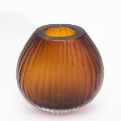 Hand Blown Murano Surpime Vase in Tobacco Lage - 4231686