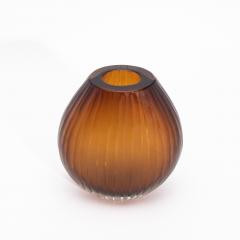 Hand Blown Murano Surpime Vase in Tobacco Medium - 4235004
