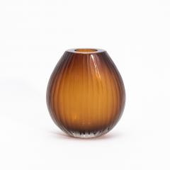 Hand Blown Murano Surpime Vase in Tobacco Medium - 4235027