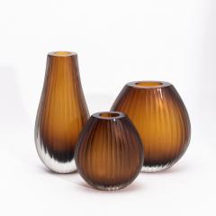 Hand Blown Murano Surpime Vase in Tobacco Tall - 4235003