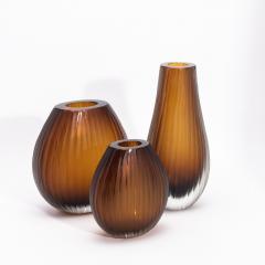 Hand Blown Murano Surpime Vase in Tobacco Tall - 4235017
