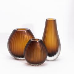 Hand Blown Murano Surpime Vase in Tobacco Tall - 4235019