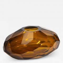 Hand Blown Murano Taper Wide Vase in Rust - 3878605