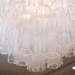 Hand Blown Murano Tubi Tronchi Chandelier in Clear with Polished Chrome Fittings - 3884255