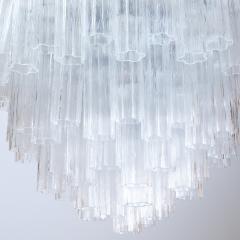 Hand Blown Murano Tubi Tronchi Chandelier in Clear with Polished Chrome Fittings - 3884260