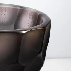 Hand Blown Murano Vase Batutto in Gradient Smoke - 3853850