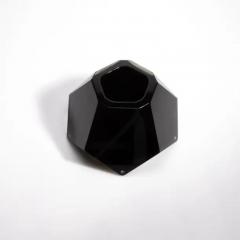 Hand Blown Murano Vase Briolette in Onyx Black - 3854031