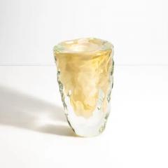 Hand Blown Murano Vase Buri in Clear with 24 Karat Gold Flecks Medium - 3852402