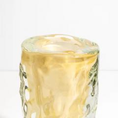 Hand Blown Murano Vase Buri in Clear with 24 Karat Gold Flecks Medium - 3852404