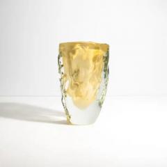 Hand Blown Murano Vase Buri in Clear with 24 Karat Gold Flecks Medium - 3852405