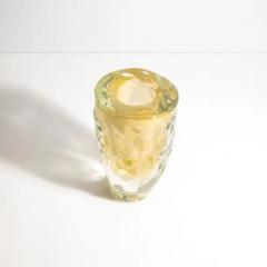 Hand Blown Murano Vase Buri in Clear with 24 Karat Gold Flecks Medium - 3852407