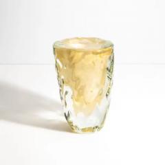 Hand Blown Murano Vase Buri in Clear with 24 Karat Gold Flecks Medium - 3852408