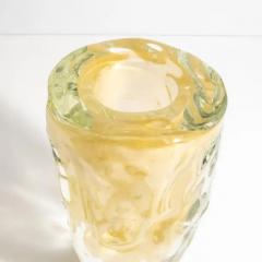Hand Blown Murano Vase Buri in Clear with 24 Karat Gold Flecks Medium - 3852459