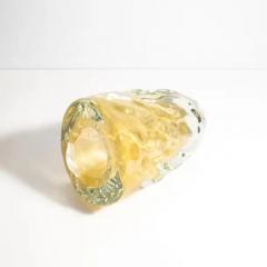 Hand Blown Murano Vase Buri in Clear with 24 Karat Gold Flecks Medium - 3852461