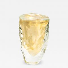 Hand Blown Murano Vase Buri in Clear with 24 Karat Gold Flecks Medium - 3878610